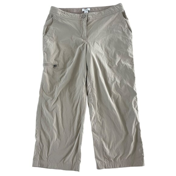 LL Bean Womens Water-Repellent Comfort Trail Pants‎ Straight-Leg Crop Ash Tan 6 - Picture 3 of 12